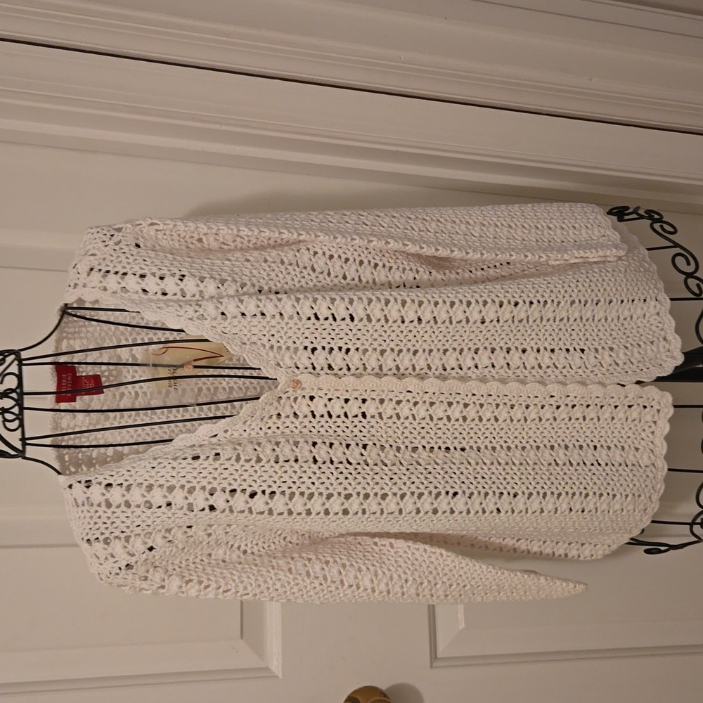 NWT Valarie Stevens Crocheted Sweater XL